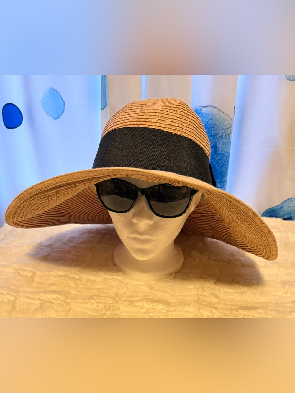 David & Young Packable Blush Pink Wide Brim Sun Hat Adjustable Travel Hat